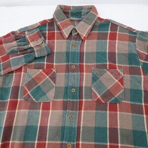 Vintage Big Mac Flannel Shirt Mens XLT Plaid Button Up Jc Penney USA pockets